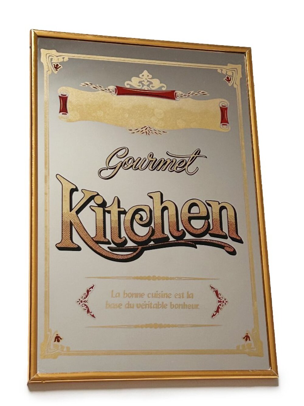 Vintage Gourmet Kitchen Mirror, Art Nouveau By Dareco
